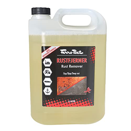 FERRO-BET Rust Remover Converter: Eliminates Corrosion from Metal, Converts Rust into a Ready To Paint Surface - Trusted Norwegian Product Since 1955 – 5L