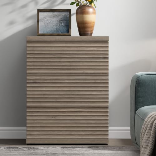 Image of SICOTAS Sideboard Buffet Cabinet with Storage, Modern Credenza Storage Cabinet with 3 Larger Drawers, Fluted Mid Century Coffee Bar Table for Living Room Kitchen Hallway