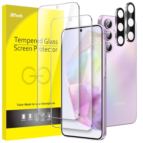 JETech Screen Protector for Galaxy A35, with Camera Lens Protector, 2+2Pack