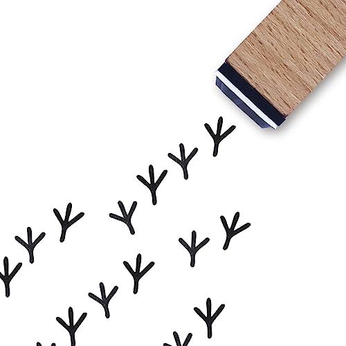 Bird Tracks Rubber Stamp, 3/5 Inch Small Mini Stamp for Scrapbooking Card Making Planner