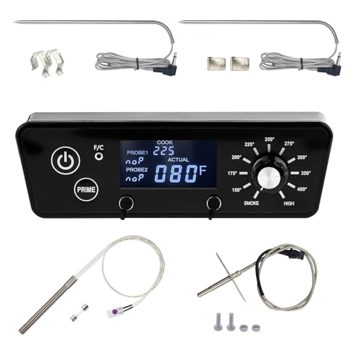 Upgraded Replacement Kit For Pit Boss - Digital Thermostat Panel for PBV3P1/PBV4PS1/PBV5P1 Series Vertical Smoker - Includes Meat Probes, Temp Sensor & Ignition Hot Rod - Grill Parts & Accessories