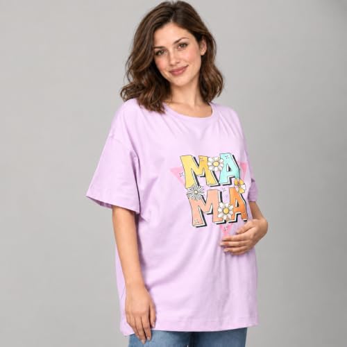 Image of The Mom Store Mom T-Shirt | Cotton | Pre and Post Pregnancy | Quirky Statements | Comfortable | Oversized