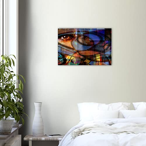 Art mural abstrait œil en verre grand format pour décoration moderne - 3