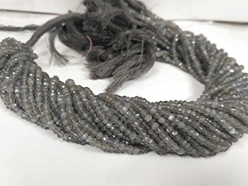 Gray Moonstone Faceted Beads perles pierre de lune grise naturelle 3mm LKBEADS