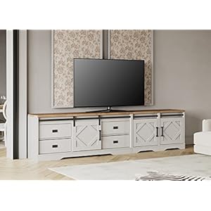 Wampatfarmhousetvstandfortvsupto110fauxbarkfinishwood3in1tvcabinetwithdrawersandadjustableshelvesforlivingroomantiquewhite Urban Country Home Decor Wampat farmhouse tv stand for tvs up to 110faux bark finish wood 3 in 1 tv cabinet with drawers and adjustable shelves for living roomantique white urban country home decor