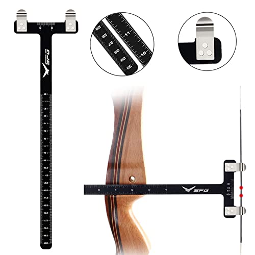 Sopoger Archery Bow Square T Shape Bow Square Ruler Bowstring Measurement Tool Bow Turning Kit For Recurve Bow And Compound Bow Accessories (Black) #TOP7