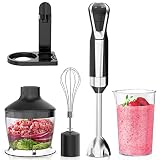 Immersion Blender 4 in 1 with LED Display 8 Speed Hand Blender ,Powerful 800W,Stainless Steel Blades