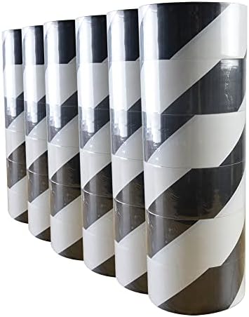 ADHES Hazard Tape Safety Warning Yellow Black Stripe PVC Self Adhesive Caution Tape, For Floor Marking, Walls, Pipes And Equipment Marking, 2 Inch X 36Yards5Roll