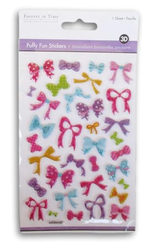 Stickabilities Pegatinas hinchadas – Lazos con purpurina para manualidades, álbumes de recortes, recompensas, 34 unidades