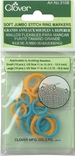 Clover 3108 Soft Jumbo Stitch Ring Markers, Other, Multicoloured, 2.58 x 8.47 x 14.92 cm