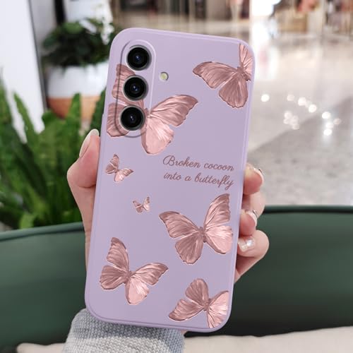 LEECG for Samsung Galaxy S25 FE Case, Slim Soft Non Slip Silicone for Samsung S25 FE Phone Cover 6.7 inch, Butterfly Purple by LEECG - Used condition - Image 3