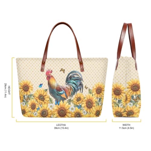 Image of 2PCS Tote Bag for Women Top Handle Purse with Wallet, Hobo Bag Tote Shoulder Bag with PU Cosmetic Bag