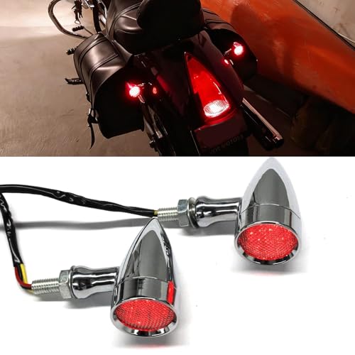 DREAMIZER 4pcs LED Motorcycle Amber Red Front Rear Brake Turn Signal Light Blinker Driving Tail Light Compatible With Sportster 883 Street bike Dirt bike Cruiser and chopper by DREAMIZER - Image 3