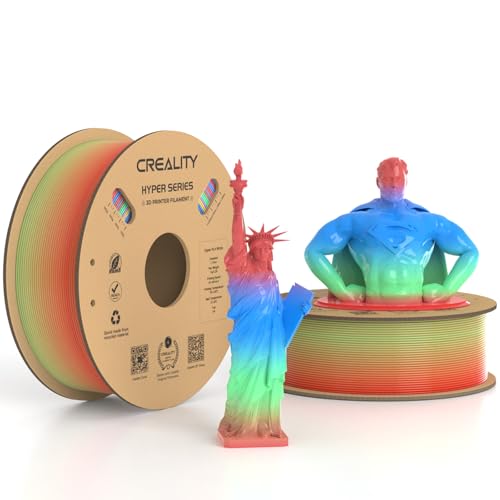 Official Creality Hyper PLA Filament 1.75mm Rainbow 2KG, 30-600mm/s High Speed PLA 3D Printer Filament, 2 Pack 1kg Spool(2.2lbs), Dimensional Accuracy +/-0.02mm, Fit Most 3D Printer WildBlossom Short