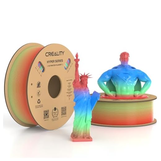 Official Creality Hyper PLA Filament 1.75mm Rainbow 2KG, 30-600mm/s High Speed PLA 3D Printer Filament, 2 Pack 1kg Spool(2.2lbs), Dimensional Accuracy +/-0.02mm, Fit Most 3D Printer WildBlossom Short