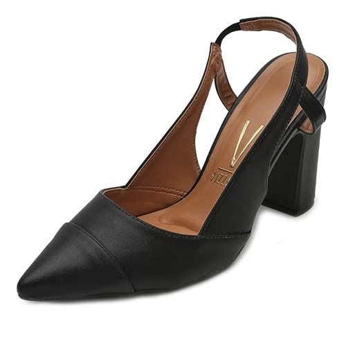 Sapato Chanel Vizzano Salto Grosso 1285.419 cor:preto;tamanho:35