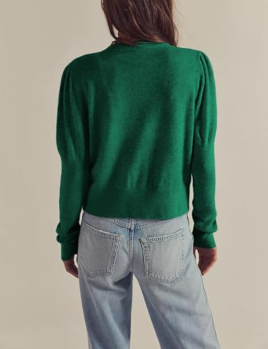 QIBABU Womens Fall Cardigans Sweater Long Sleeve Crewneck Button Down Knitted Tight Tops Outwear3