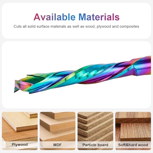 SpeTool 2 Spiralnutfräser 4mm Schnittdurchmesser 25mm Schnittlänge Spiralfräser Nutfräser CNC Fräser VHM Schaftfräser DLC Beschichtung Fräser für Oberfräse Holzfräser Router Bit Langlochfräser Holz