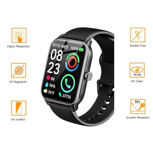 Tznzxm [5 Pack Screen Protector Compatible with Woneligo IDW13 1.8”, Faweio, Amzhero, TOOBUR, VRPEFIT, Konitee, Gydom, MILOUZ IDW19, Fitpolo IDW15 Smart Watch Smartwatch PET Film