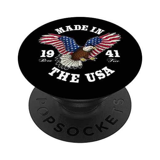 81 Años: Águila Patriótica Bandera de Estados Unidos 1941 81 Cumpleaños PopSockets PopGrip Intercambiable