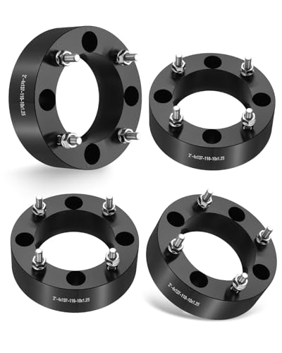 EVIL ENERGY 4x137 Wheel Spacers Compatible with EZGO EZ GO Golf Cart Club Car ATV 2 inch Lug Centric Wheel Spacer 4 pcs 4x137 mm with 110 Hub Bore M10x1.25 Stud Not Hubcentric Black