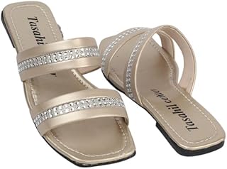 سليبر حريمى فلات جلد 857 ذهبى 41