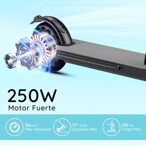 Miniatura 4 de E-Rides Patinete Eléctrico Para Niños 8 Años O Más, 250w Motor,Lámpara De Arco Iris De Color, Pantalla Led, Máx.25 Km H,Altura Ajustables, Plegable Patinete Electrico Niño, Regalo Ideal Para Niños