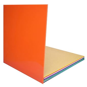 Orange Cast Acrylic Plastic Sheet Opaque, 1 Piece, 12 x 12 Inch, 0.118" Thick, Acrylic Sheet for Signs, DIY Projects.