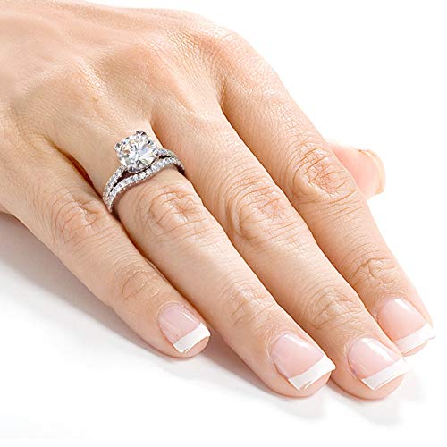 Kobelli Moissanite And Lab Grown Diamond Bridal Rings Set 2 1/3 Ctw 14K White Gold (Gh/Vs, Def/Vs), 7 #TOP5