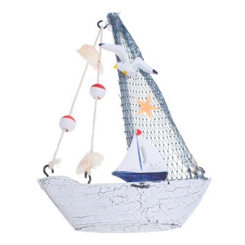 HOMSFOU Segeldeko Meeresdekorationen Für Zuhause Segelboot Stil Basteln Büro Ornamente Mini Boote Themenzimmer Nautische Schiffe Inneneinrichtung Kleines Retro Marineboot Modell