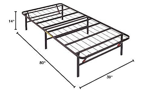 Amazon Basics Foldable Metal Platform Bed Frame With Tool Free Setup, 14 Inches High, Twin Xl, Black #TOP6