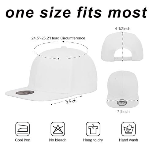 Image of ZH Plain Flat Brim Snapback Baseball Caps Adjustable Blank Baseball Caps Wholesale 12 Pack