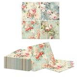 Tapufitil 40 Pezzi tovaglioli Floreali Vintage, tovaglioli decoupage Floreali, tovaglioli ...