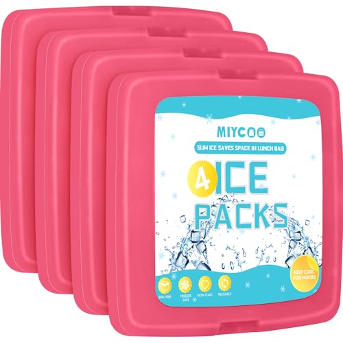MIYCOO - MIYCOO Ice Packs for Lunch Boxes & Lunch Bag - Quick Freeze Ice Pack Space Saving Freezer Packs - Reusable Slim Original Cool Pack - Cooler Accessories for Beach, Camping and Fishing
