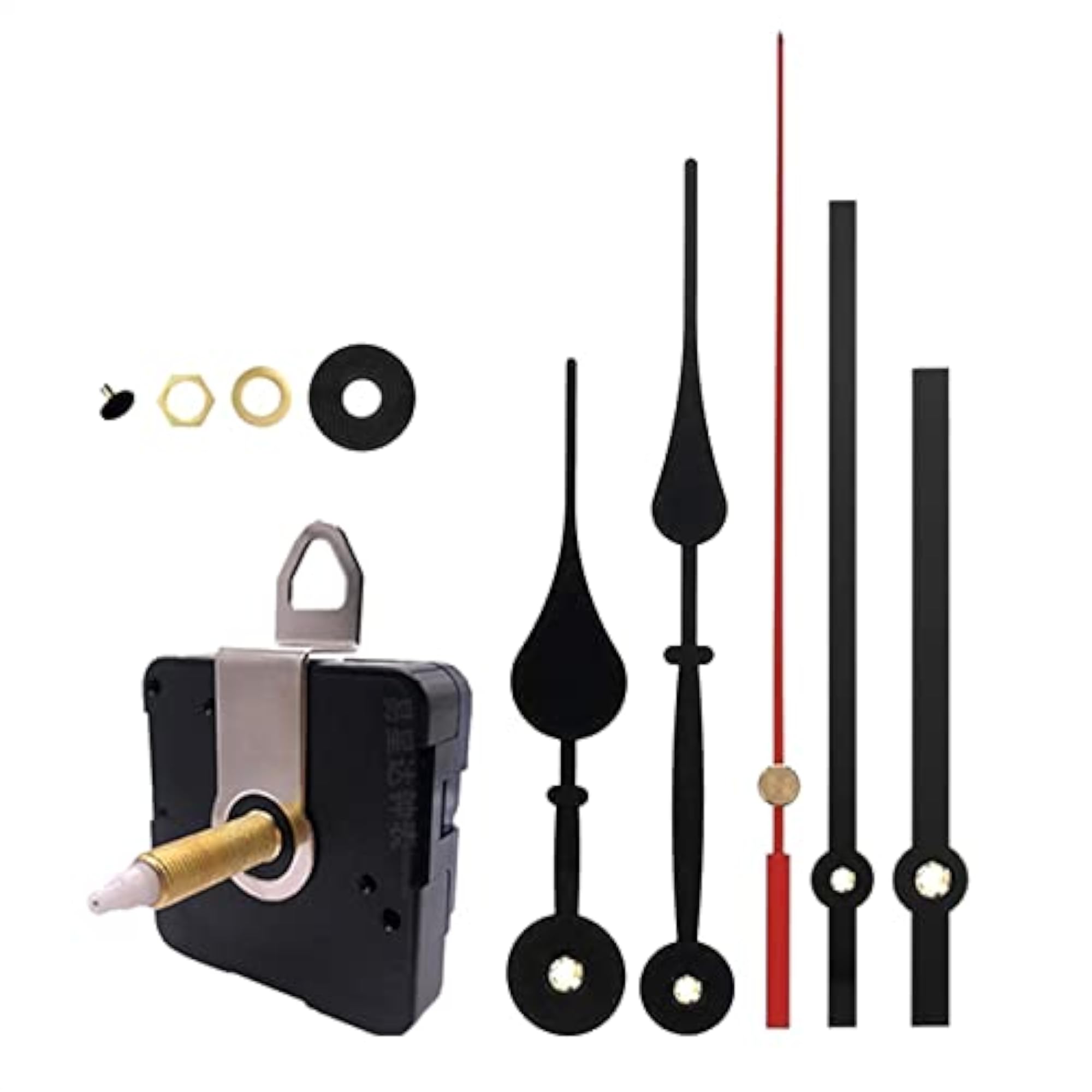 Clock Mechanism Set with Long Hands for Silent Wall Repair