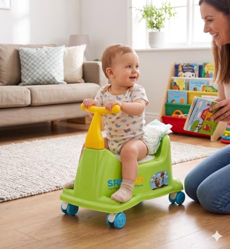 Image of The SRECAP 2-in-1 Potty Training Scooter is an innovative developmental tool designed to turn potty training into a fun, stress-free experience (Green Colour)