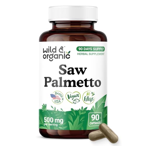 Wild & Organic Saw Palmetto Capsules 500mg 90 Count
