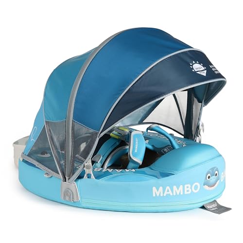 Mambobaby Float with Canopy Baby Float Non-Inflatable Baby Pool Float with Tail Never Flip Over Smart Swim Float for Infant 3-24 Months, Dinosaurs by AnjeeIOT - Used condition - CA$114.48