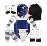 Yx-outdoor Kit de Equipo de protección de Taekwondo, Traje de Siete Piezas, Utilizado para Taekwondo, Fitness, Karate, Engrosamiento y Duradero, Kit de Sparring para Todo el Cuerpo,M