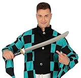 FIESTAS GUIRCA | Espada Samurai de Juguete (70 cm) - Accesorio de Disfraz para Ninjas y Guerreros - Ideal para Halloween, Carnaval y Fiestas Temáticas - Para Niños y Adultos - Plata