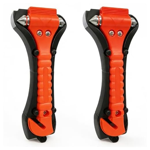 BFXM Car Window Breaker Hammer and Seat Belt Cutter 2-in-1, 2 Packs