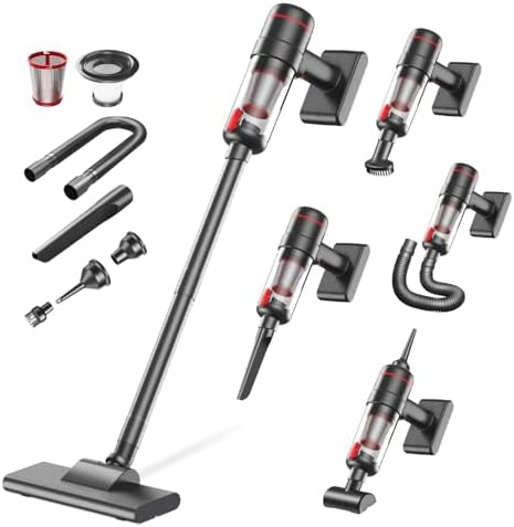 （06:30時点） 掃除機 コードレス 【2026業界 28000pa 超強力吸引&吹き出し】 グリーンLEDライト付き 電動エアダスター スティッククリーナー ハンディクリーナー コードレス掃除機 Type-C充電式 8種類ノズル 延長パイプ 軽量0.6kg そうじき 車用そうじき 多重濾過 HEPAフィルター 静音設計 一人暮らし 車用 家庭用 年末お掃除 プレゼント