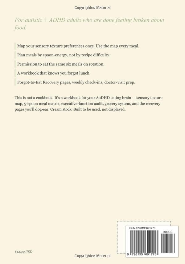 The AuDHD Cooking & Meal Planning Workbook: Your Personal Sensory Texture Map and Low-Spoon Meal Matrix for Autistic + ADHD Adults image 3