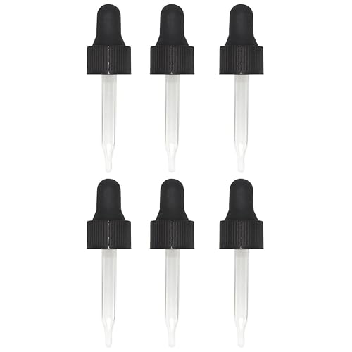 6pcs Glass Dropper Pipette for 5ml Essential Oil Bottles, Pointed
