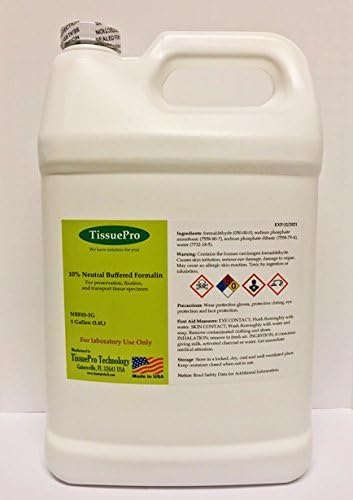 Tissue Pro - 10% Neutral Buffered Formalin (NFB) Ready-to-Use Histological Tissue Fixative, Formaldehyde Wet Specimen Preservation, Research, 1 Gallon