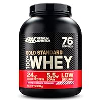 Optimum Nutrition Gold Standard Whey Muscle Building and Recovery Protein Powder With Naturally Occurring Glutamine and Amino Acids, White Chocolate Raspberry, 76 Servings, 2.28kg, Packaging May Vary