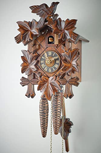Reloj de cuco original de la Selva Negra de madera de 23 cm de cuerda 3