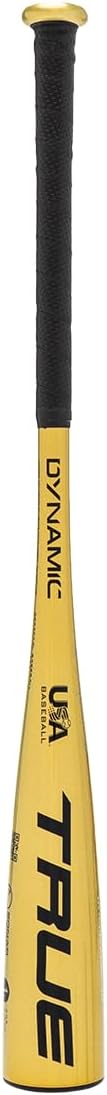 True Temper Dynamic -11 USA Baseball Bat (2 5/8") – One-Piece Alloy Youth Bat with AXENIC Seamless Barrel-to-Handle Tech + Gamma Grip Bundle – Lightweight & Balanced for USA Leagues