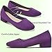 AISFAES Women Pumps Low Chunky Rounded Toe Heels Healed Dress Pumps Elegant Wedges Working Shoes(Purple,US8)
