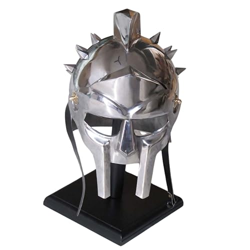 THOR INSTRUMENTS Gladiator Maximus Arena Helmet | Medieval Wearable Mens Helmet Full Size | Halloween Party Costumes | Larp Clothings Movie Dresses Full-Size Metal Gladiator Maximus Arena Helm